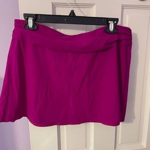 Karla Colletto Ruched Waistband Skirt swim coverup , magenta, large